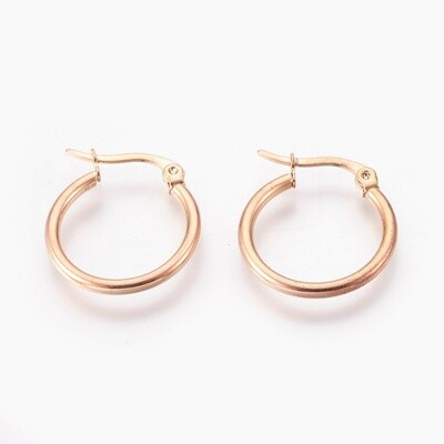 ROSE STAINLESS HOOP EARRINGS FJE7A