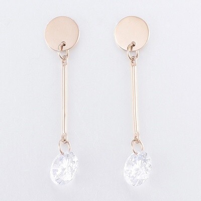 ROSE STAINLESS CZ POST EARRINGS FJE105