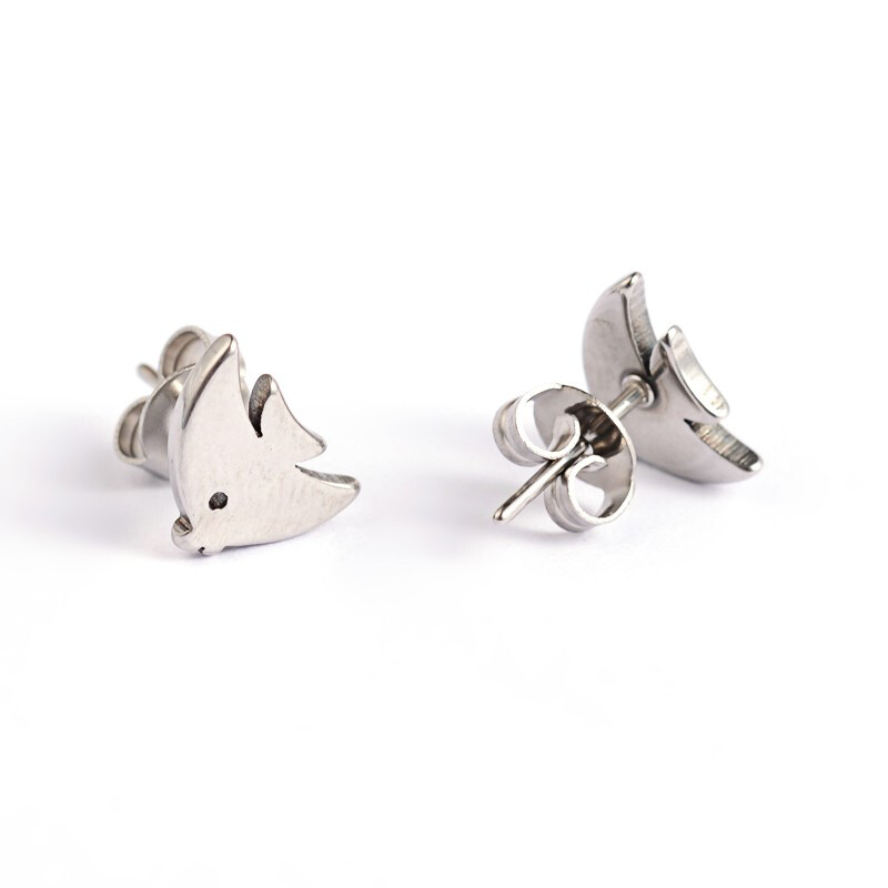 STAINLESS FISH STUD EARRINGS FJES3