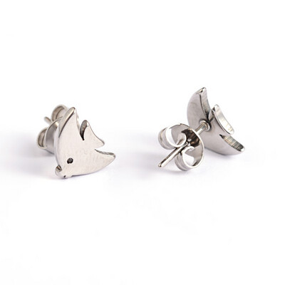 STAINLESS FISH STUD EARRINGS FJES3
