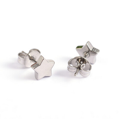 STAINLESS STAR STUD EARRINGS FJES5