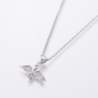 STAINLESS CZ ANGEL NECKLACE FJN74