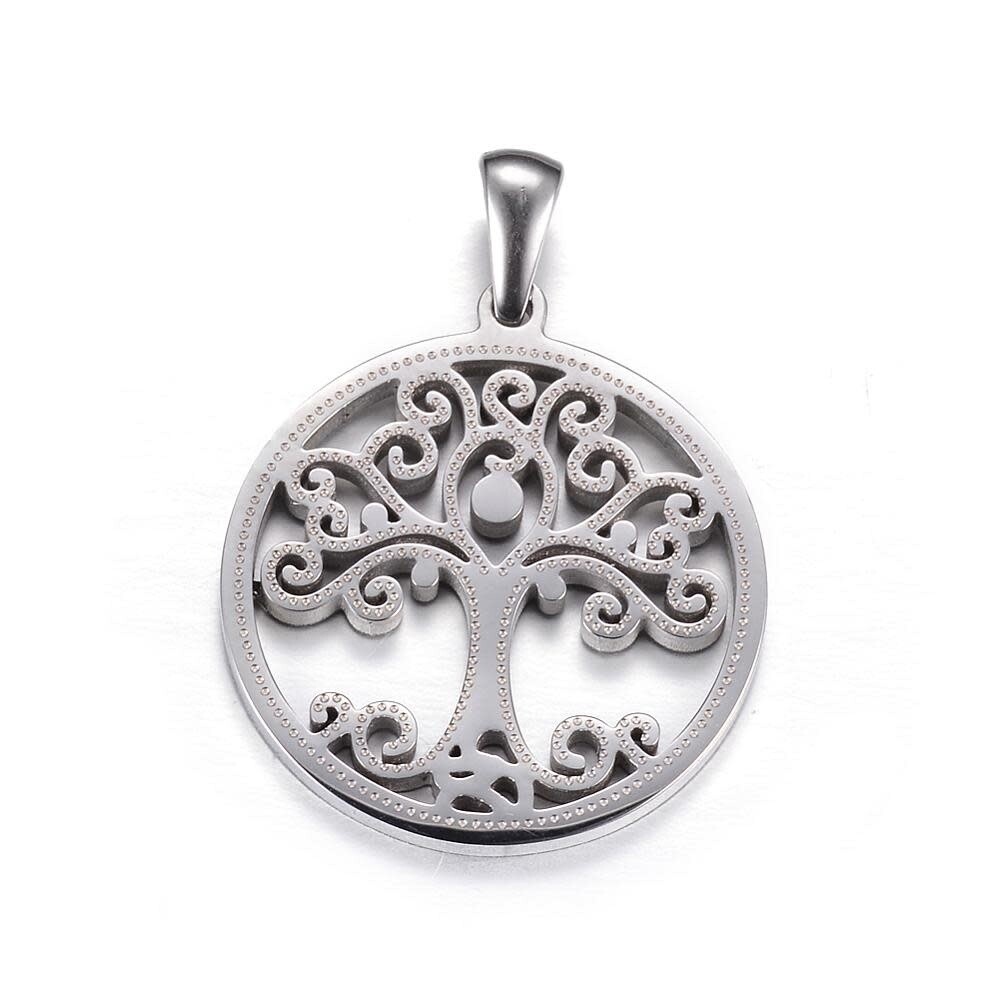STAINLESS TREE OF LIFE PENDANT FJPT