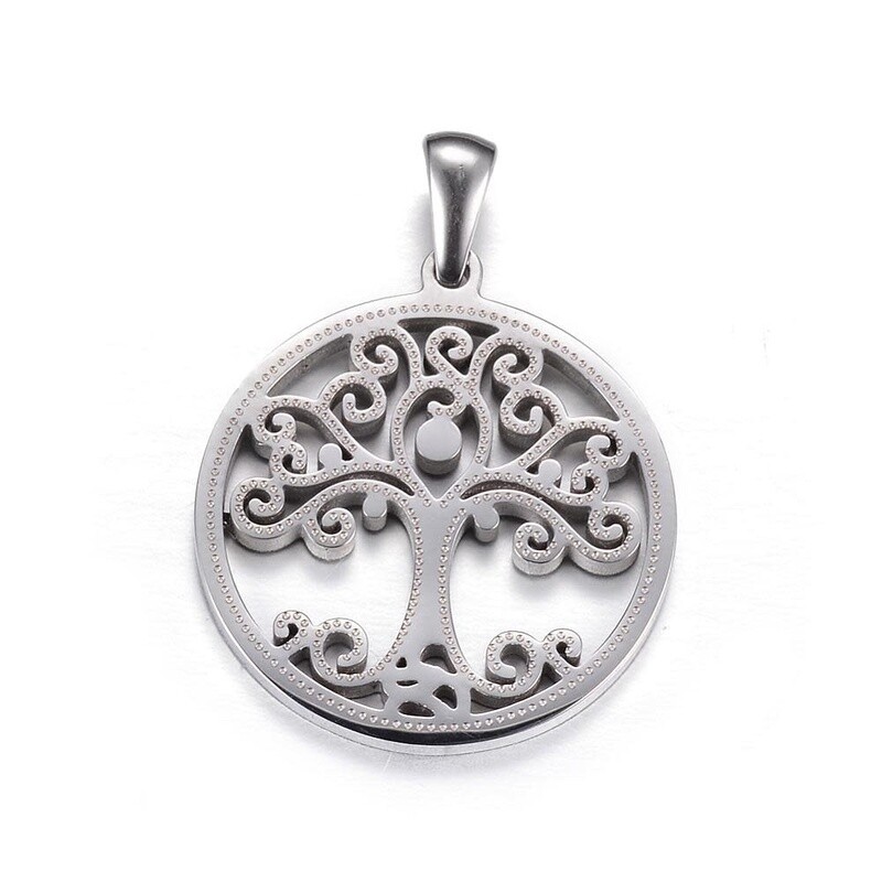 STAINLESS TREE OF LIFE PENDANT FJPT
