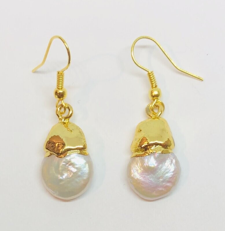 GOLD STAINLESS PEARL EARRING FJEMC