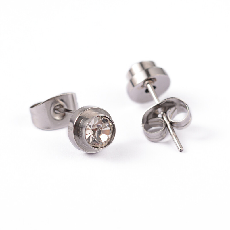 STAINLESS CZ STUDS EARRINGS FJE2S