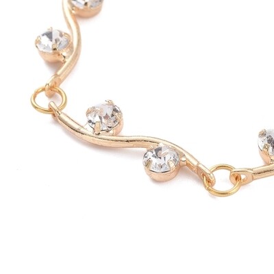 GOLD STAINLESS CZ SWIRL BRACELET