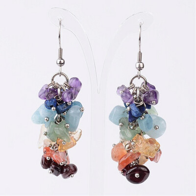 STAINLESS MIXED STONES EARRINGS FJE6X