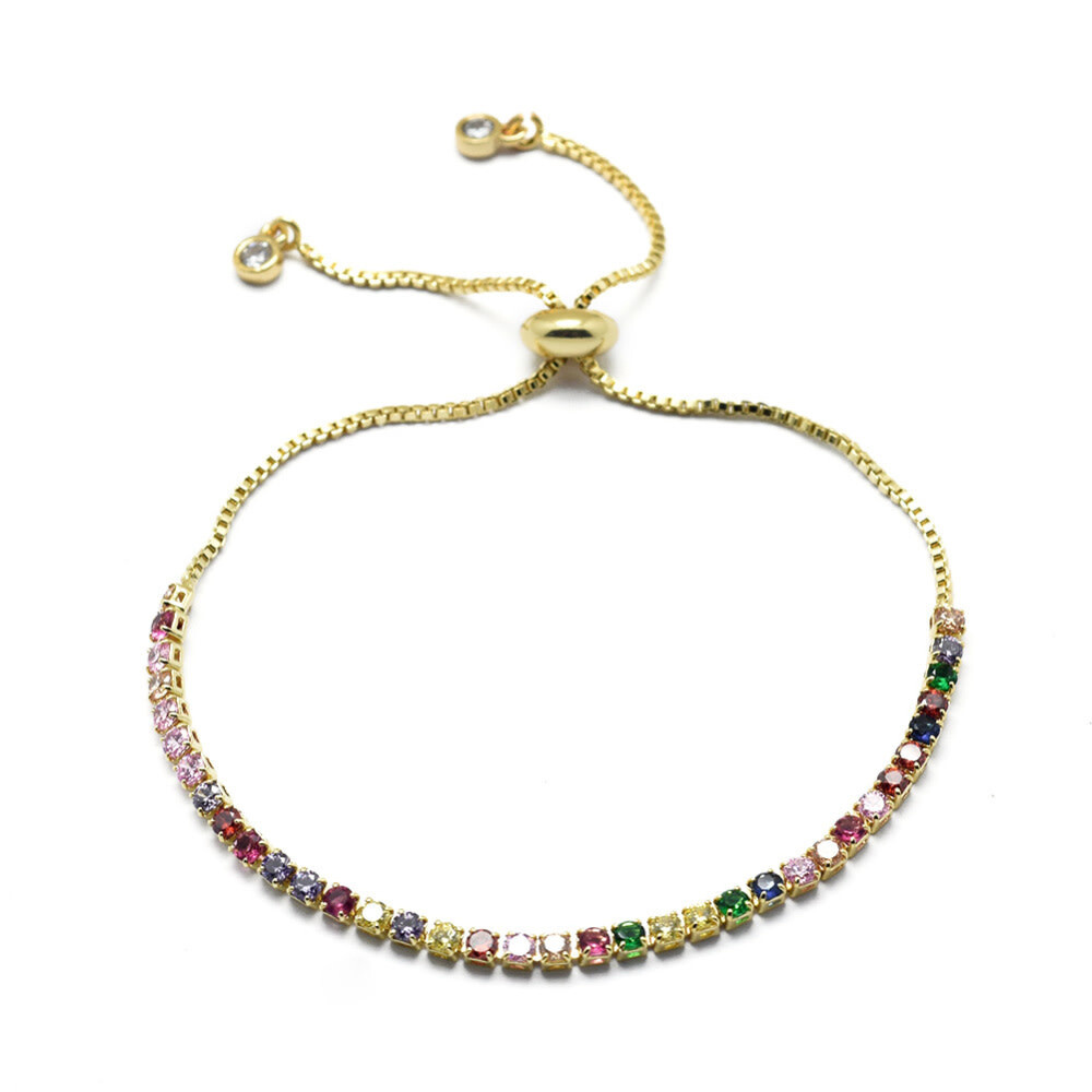 GOLD STAINLESS CZ BRACELET FJB7