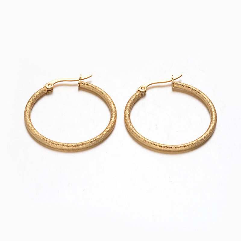 GOLD STAINLESS HOOP EARRINGS FJE100