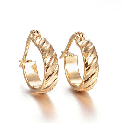 GOLD STAINLESS HOOP EARRINGS FJE6C