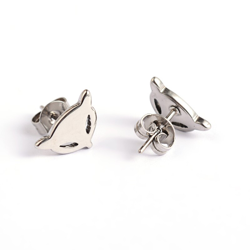 STAINLESS FOX STUD EARRINGS FJES8