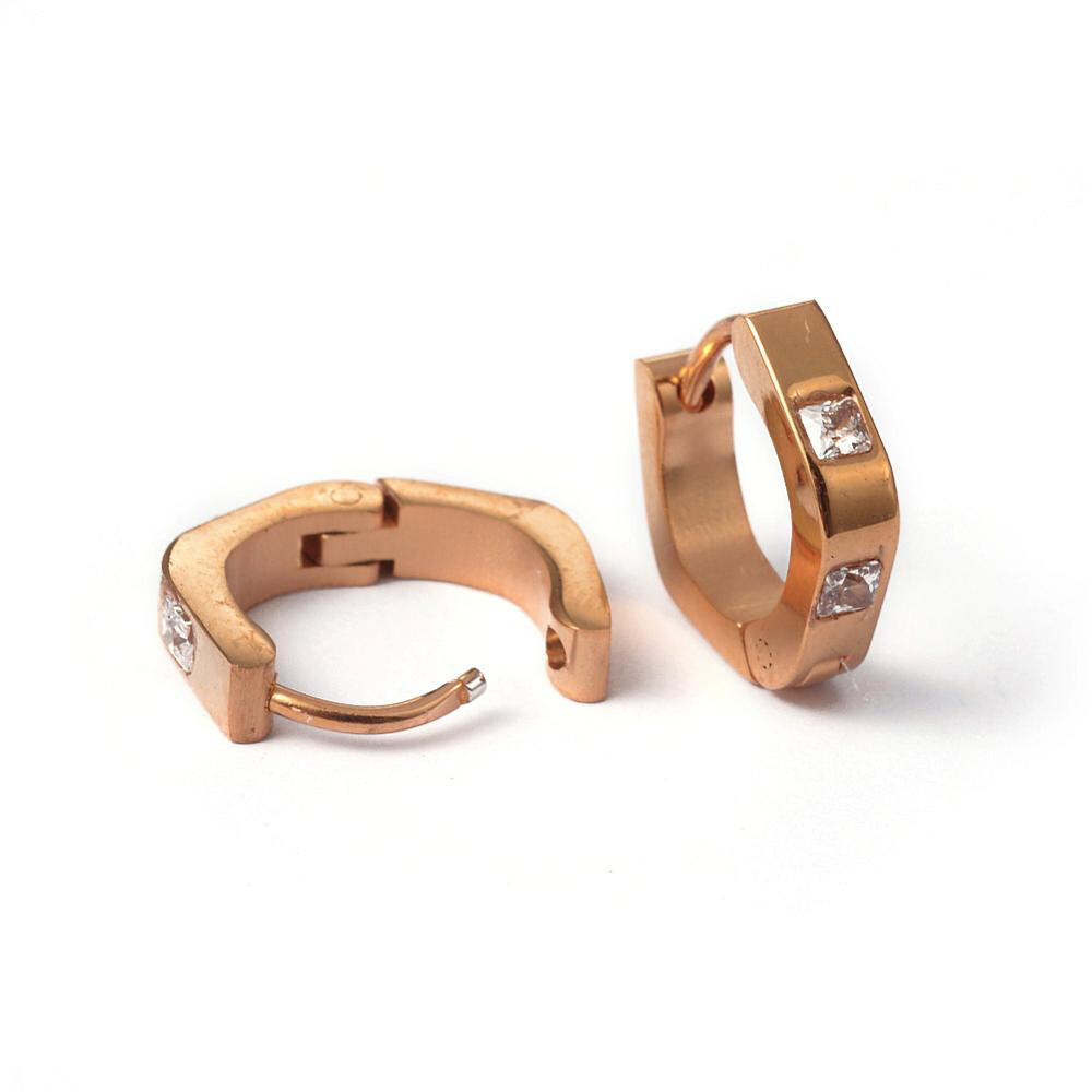GOLD STAINLESS  HUGGIE EARRINGS FJEGS