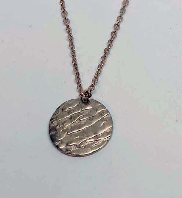 ROSE STAINLESS TEXTURED NECKLACE FJN2S-18