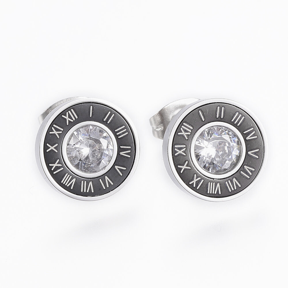 STAINLESS  CZ STUD EARRINGS FJE7D