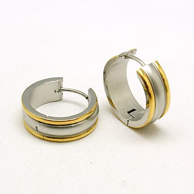 MIXED STAINLESS HUGGIE EARRINGS FJE13