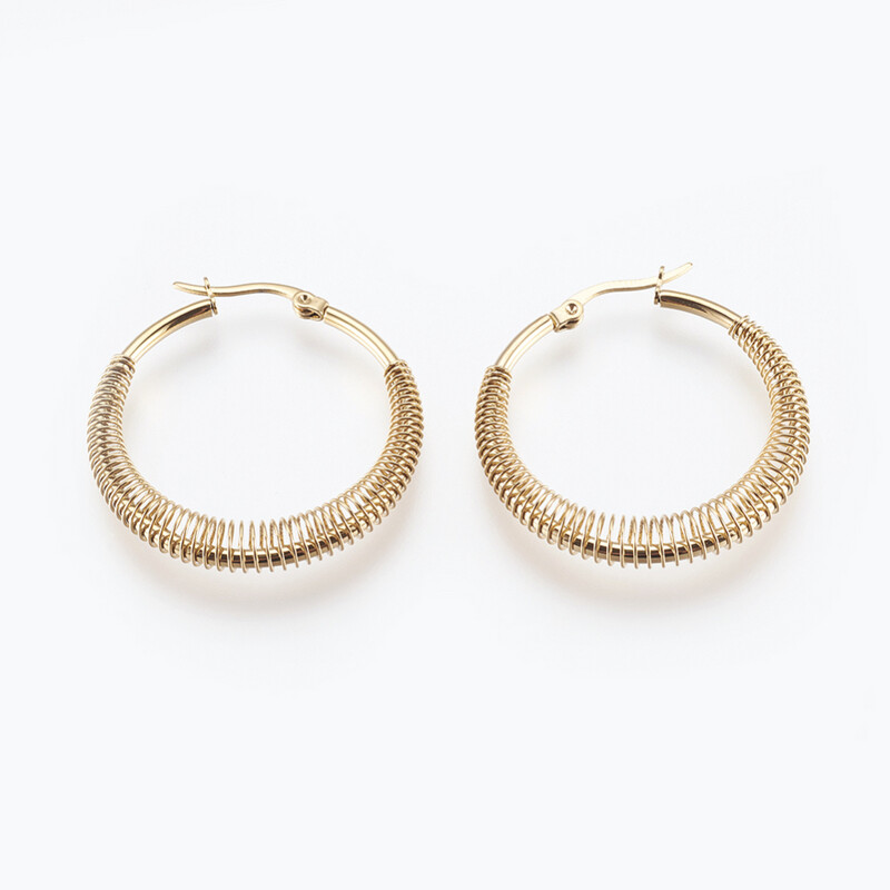 GOLD STAINLESS HOOP EARRINGS FJEM6