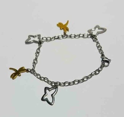 MIXED STAINLESS BUTTERFLY &amp; DRAGONFLY BRACELET FJBGF