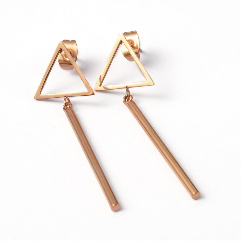 *GOLD STAINLESS TRIANGLE EARRINGS FJE20