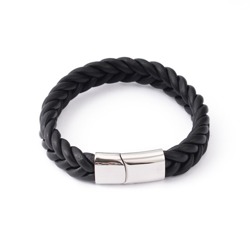 STAINLESS LEATHER BRACELET FJBTA