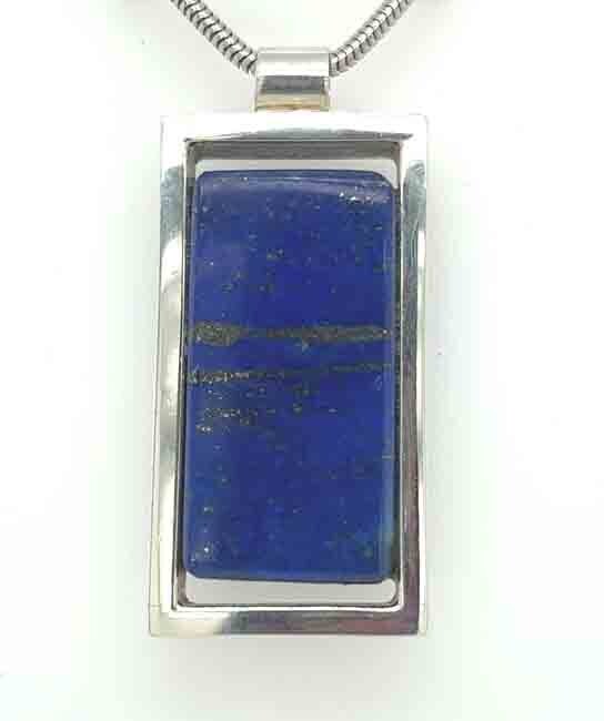 SILVER LAPIS PENDANT
