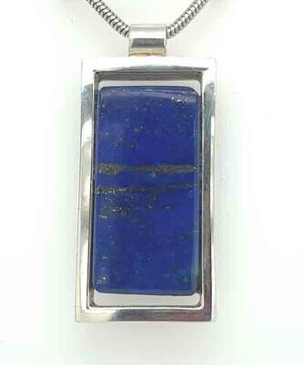 SILVER LAPIS PENDANT
