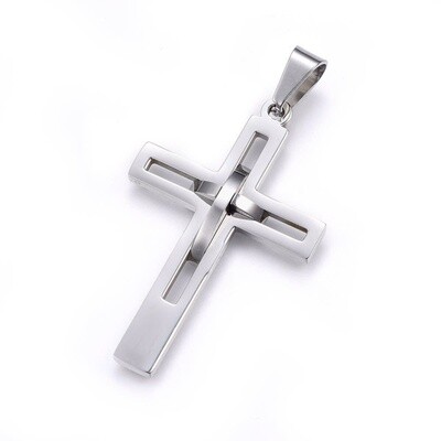 STAINLESS CROSS PENDANT FJPBW