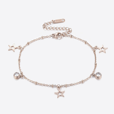 ROSE STAINLESS CZ BRACELET FJB43