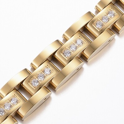 GOLD STAINLESS LINK BRACELET FJBTF