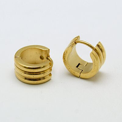 GOLD STAINLESS HUGGIE EARRINGS FJE12