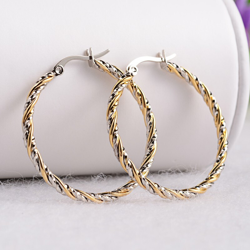 MIXED STAINLESS HOOP EARRINGS FJEMM