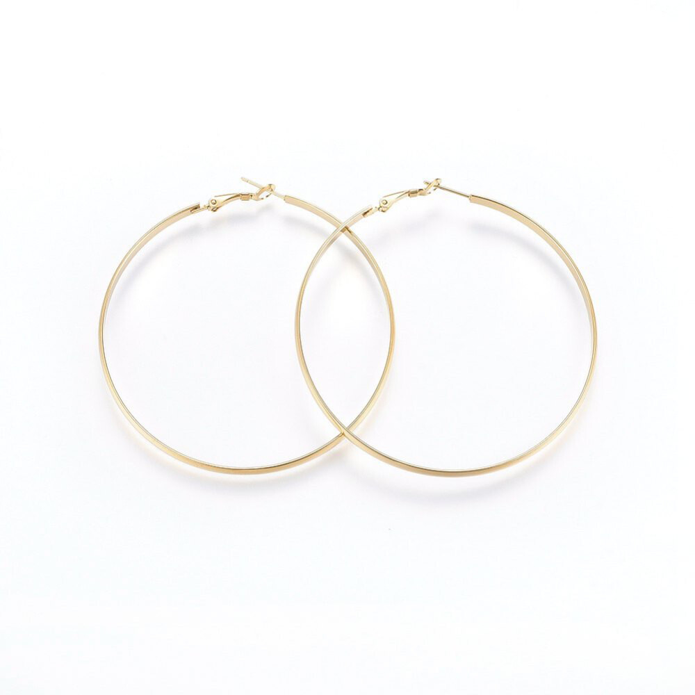GOLD STAINLESS HOOP EARRINGS FJE6D