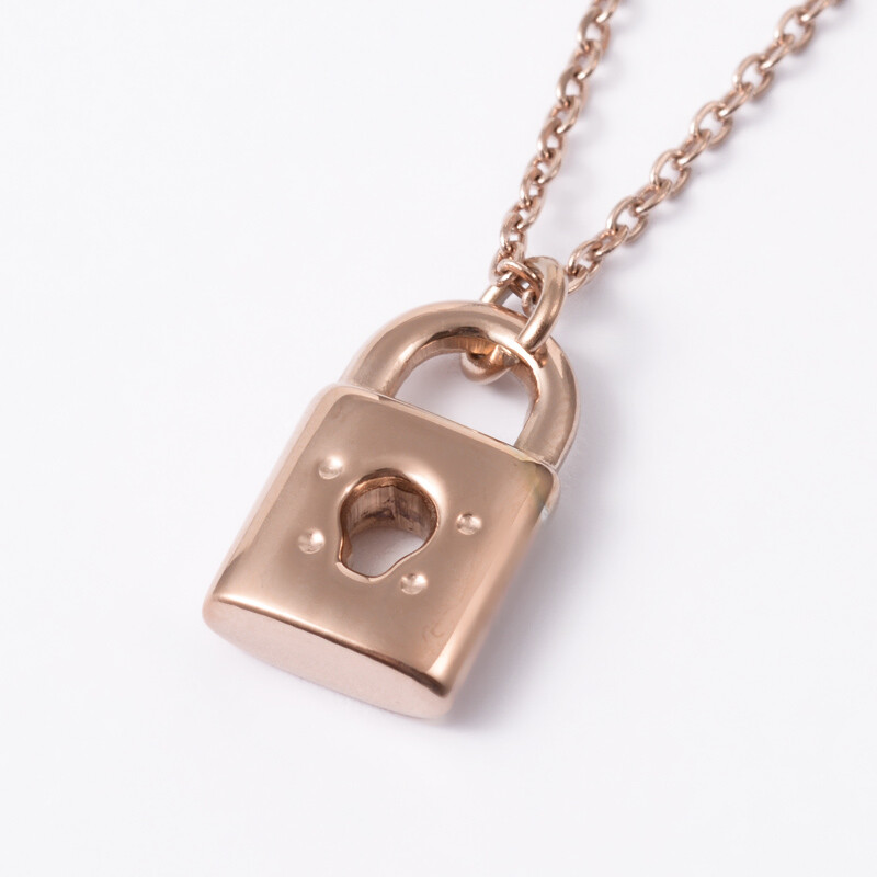 ROSE STAINLESS LOCK NECKLACE FJN85-16