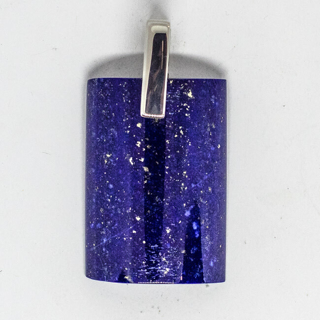 SILVER RECTANGLE LAPIS PENDANT