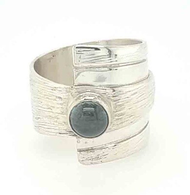 SILVER BLUE TOPAZ WRAP RING SIZE-5.5