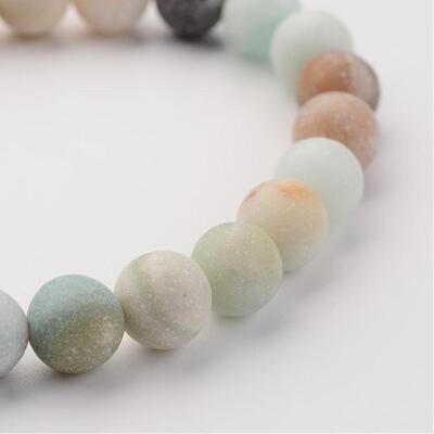 AMAZONITE MATTE BEADED STRETCH BRACELET FJB5