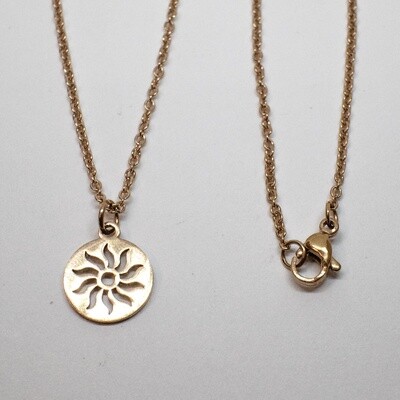 ROSE STAINLESS SUN NECKLACE FJN98