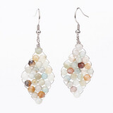 STAINLESS AMAZONITE EARRINGS FJE23