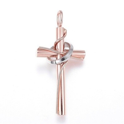 MIXED STAINLESS CROSS PENDANT