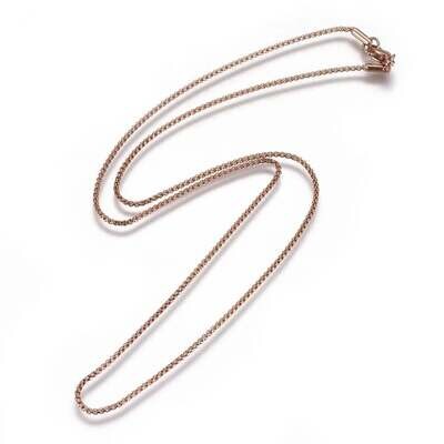 ROSE STAINLESS 1.5MM BOX CHAIN FJN78-20