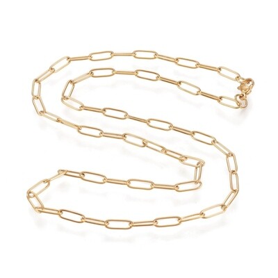 GOLD STAINLESS PAPERCLIP LINK CHAIN FJN3-20