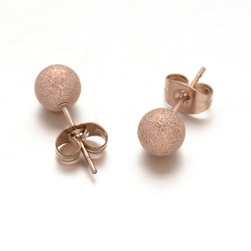 ROSE STAINLESS BALL EARRINGS FJEA6