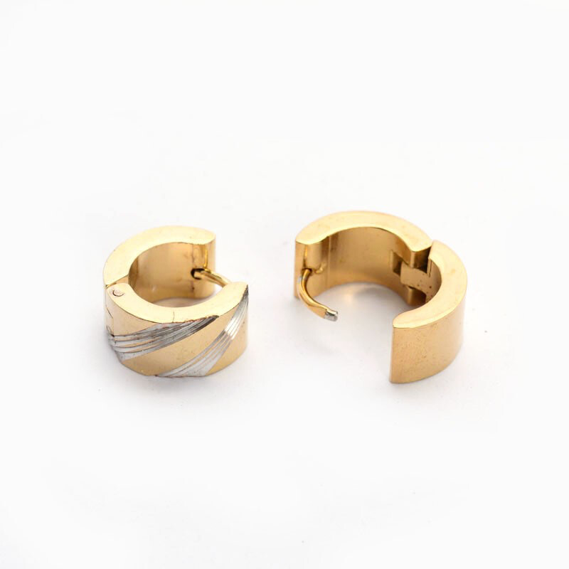 MIXED STAINLESS HUGGIE EARRINGS FJE2E