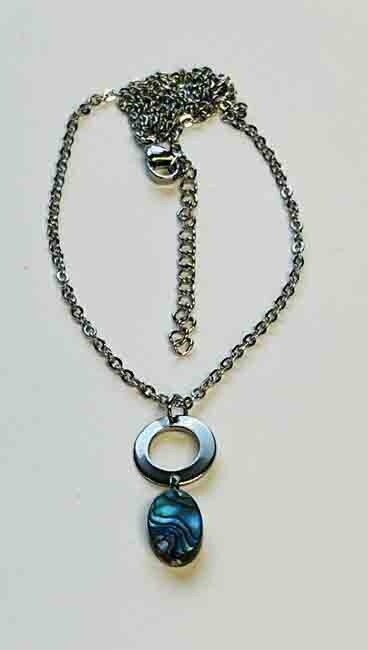 STAINLESS ABALONE NECKLACE FJN2J