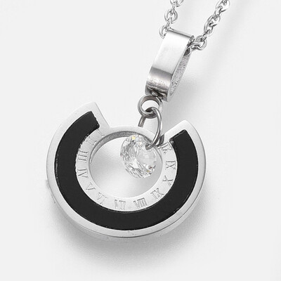 STAINLESS CZ NECKLACE FJN4A