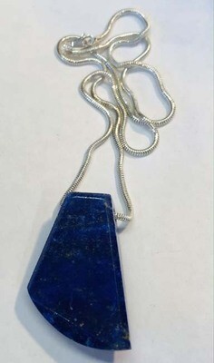 SILVER LAPIS CHUNK NECKLACE