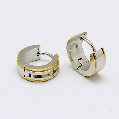 MIXED STAINLESS HUGGIE EARRINGS FJEGV