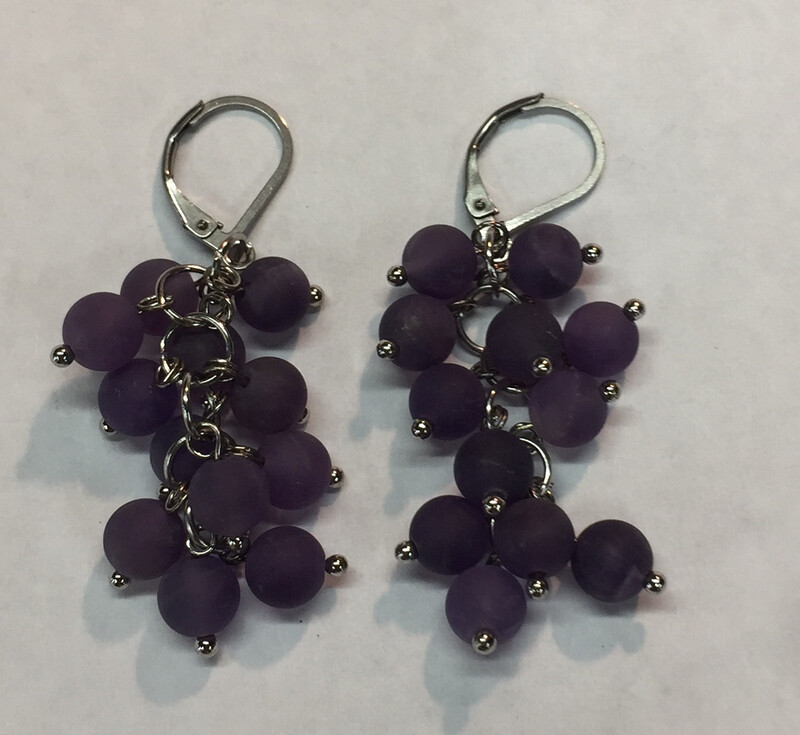 STAINLESS AMETHYST EARRINGS FJELF
