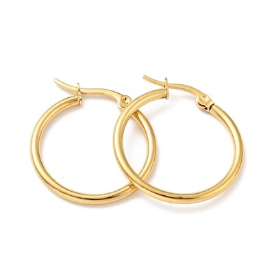 GOLD STAINLESS HOOP EARRINGS FJE1A