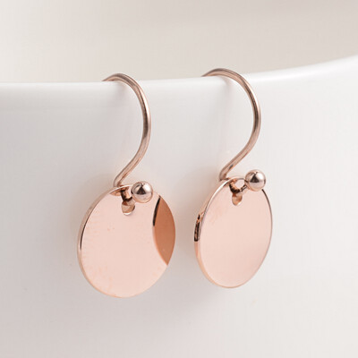 ROSE STAINLESS CIRCLE HOOK EARRINGS FJEK2
